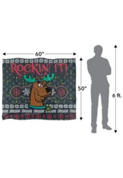 Scooby Doo Blanket, 152x127 cm Rockin' It Ugly Christmas Sweater Silky Touch Super Soft Throw Blanket in White - thumbnail 5