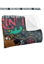 Scooby Doo Blanket, 152x127 cm Rockin' It Ugly Christmas Sweater Silky Touch Super Soft Throw Blanket in White - thumbnail 3