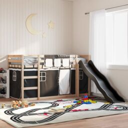 Berkfield Home Bunk Bed without Mattress with Slide White & Black 80x200 cm