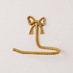 Melody Maison Gold Metal Bow Shaped Wall Mounted Toilet Roll Holder - Size: 60 cm x 100 cm - thumbnail 3