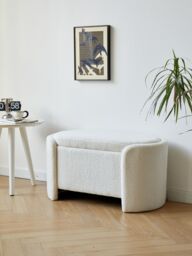Nordlys Scandinavian Design Bench with Storage in White - thumbnail 2