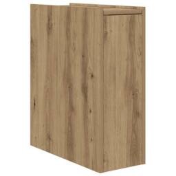 Berkfield Home Narrow Bathroom Cupboard with Wheels Artisian Oak Engineered Wood in Brown - thumbnail 7