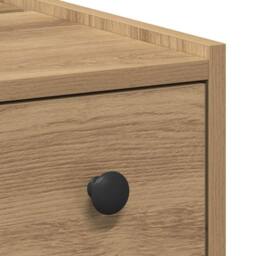 Berkfield Home Narrow Bathroom Cupboard with Wheels Artisian Oak Engineered Wood in Brown - thumbnail 8