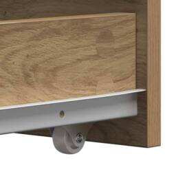 Berkfield Home Narrow Bathroom Cupboard with Wheels Artisian Oak Engineered Wood in Brown - thumbnail 9