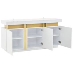 STILVORA Sideboard with 3 Doors & Adjustable Shelves in White - thumbnail 8