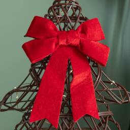 Samuel Alexander 60cm Battery Operated Christmas Tree with Red Bow & 60 White LEDs in Brown - thumbnail 4