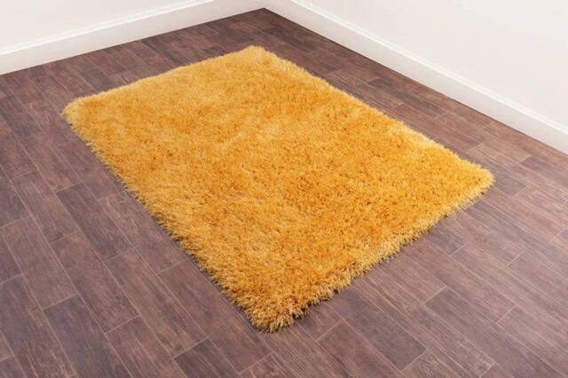 Celebrity Interiors Boston Plain Ochre Rug in Yellow - Size: 120 cm x 170 cm - image 1
