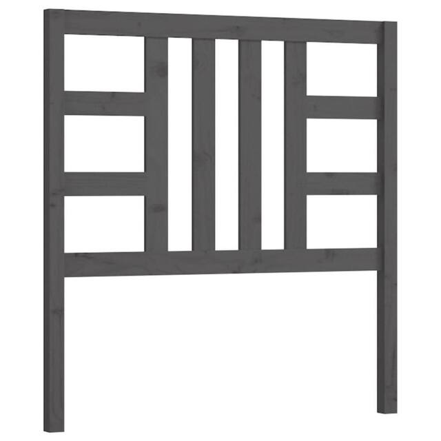 Berkfield Home Bed Headboard Grey 106x4x100 cm Solid Wood Pine - Size: 106 x 4 x 100 cm - image 1