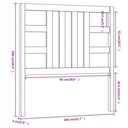 Berkfield Home Bed Headboard Grey 106x4x100 cm Solid Wood Pine - Size: 106 x 4 x 100 cm - thumbnail 6
