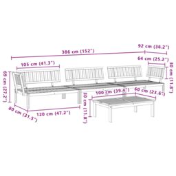 Berkfield Home 4 Piece Garden Pallet Sofa Set Solid Wood Acacia in Brown - thumbnail 8