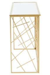 Orsina Sleek Gold Finish Console Table With Mirror Top, Contemporary Console Table For Livingroom, Versatile Table - thumbnail 3