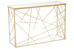 Orsina Sleek Gold Finish Console Table With Mirror Top, Contemporary Console Table For Livingroom, Versatile Table - thumbnail 2