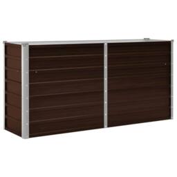 Berkfield Home Garden Raised Bed Brown 160x40x77 cm Galvanised Steel - Size: 160 x 40 x 77 cm - thumbnail 3