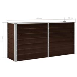 Berkfield Home Garden Raised Bed Brown 160x40x77 cm Galvanised Steel - Size: 160 x 40 x 77 cm - thumbnail 8