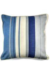 Fusion 'Whitworth Stripe' Modern Striped Filled Cushion 100% Cotton in Blue - Size: 43 cm x 43 cm