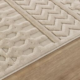 Livabliss Le Mans-Modern Beige Grey White 3D High & Low Pile Textured In- & Outdoor Rug - Size: 160 cm x 220 cm - thumbnail 3
