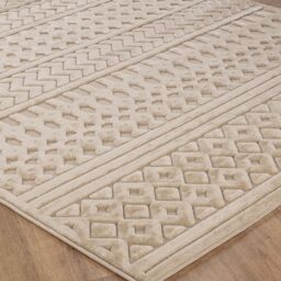 Livabliss Le Mans-Modern Beige Grey White 3D High & Low Pile Textured In- & Outdoor Rug - Size: 160 cm x 220 cm - thumbnail 6