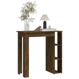 Berkfield Home Modern Bar Table with Shelf Smoked Oak 102x50x103.5 cm Engineered Wood in Brown - thumbnail 5