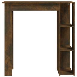 Berkfield Home Modern Bar Table with Shelf Smoked Oak 102x50x103.5 cm Engineered Wood in Brown - thumbnail 1