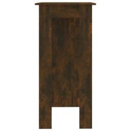 Berkfield Home Modern Bar Table with Shelf Smoked Oak 102x50x103.5 cm Engineered Wood in Brown - thumbnail 4