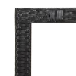 Berkfield Home Garden Table with Wooden Top Black Poly Rattan&Solid Wood Acacia - thumbnail 5