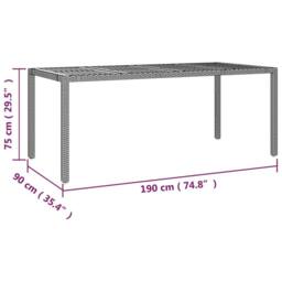 Berkfield Home Garden Table with Wooden Top Black Poly Rattan&Solid Wood Acacia - thumbnail 6