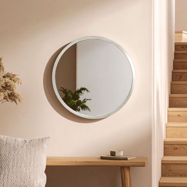 Orsina Saska Small Antique Silver Wall Mirror - image 1