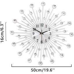 SPETLEK Sunburst Wall Clock Home Decor in Silver - Size: 0.6m2 - thumbnail 2