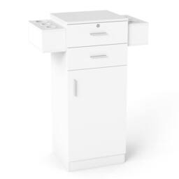 Costway Beauty Salon Storage Cabinet Locking Beauty Styling Equipment Station in White - thumbnail 3