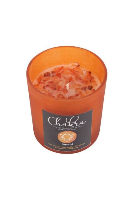KDMD Sacral Chakra Orange Crystal Chip Candle - image 1