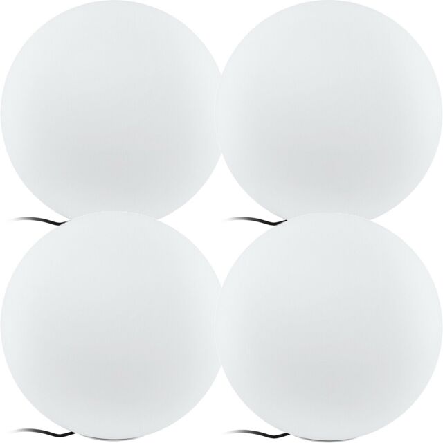 Loops 4 PACK IP65 Outdoor Garden Ball Light White Plastic 1x 40W E27 500mm Globe - image 1