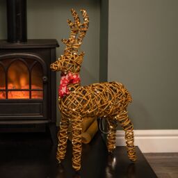 Samuel Alexander 70cm Battery Operated Light up Brown Christmas Reindeer with 80 Warm White LEDs - thumbnail 1