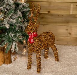 Samuel Alexander 70cm Battery Operated Light up Brown Christmas Reindeer with 80 Warm White LEDs - thumbnail 3