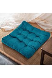 Living and Home Comfort Padded Corduroy Chair Cushion in Blue - thumbnail 7