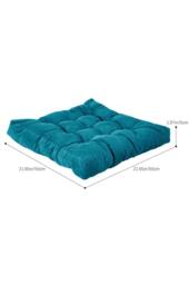 Living and Home Comfort Padded Corduroy Chair Cushion in Blue - thumbnail 8
