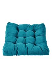 Living and Home Comfort Padded Corduroy Chair Cushion in Blue - thumbnail 4