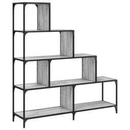 Berkfield Home Bookcase 4-Stair Grey Sonoma 139x33.5x149 cm Engineered Wood - thumbnail 1