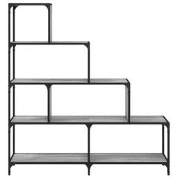 Berkfield Home Bookcase 4-Stair Grey Sonoma 139x33.5x149 cm Engineered Wood - thumbnail 5