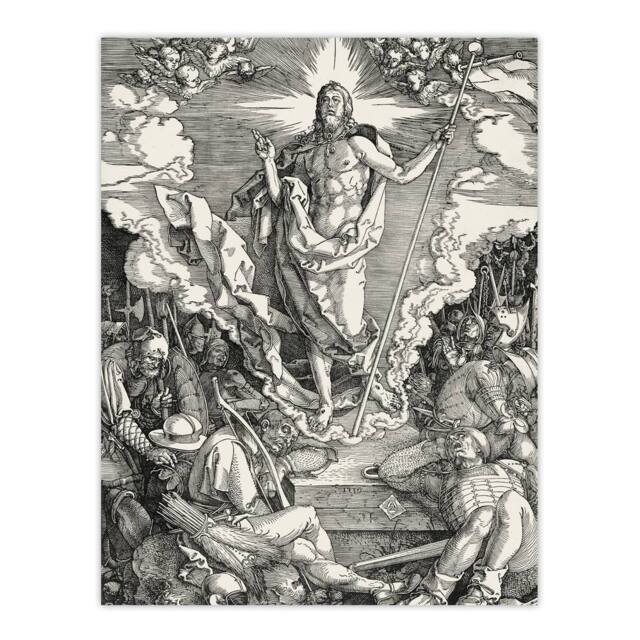 "Artery8 Great Passion The Resurrection Durer Wall Art Poster Print in Grey - Size: W18"" x H24""" - image 1
