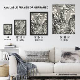 "Artery8 Great Passion The Resurrection Durer Wall Art Poster Print in Grey - Size: W18"" x H24""" - thumbnail 3