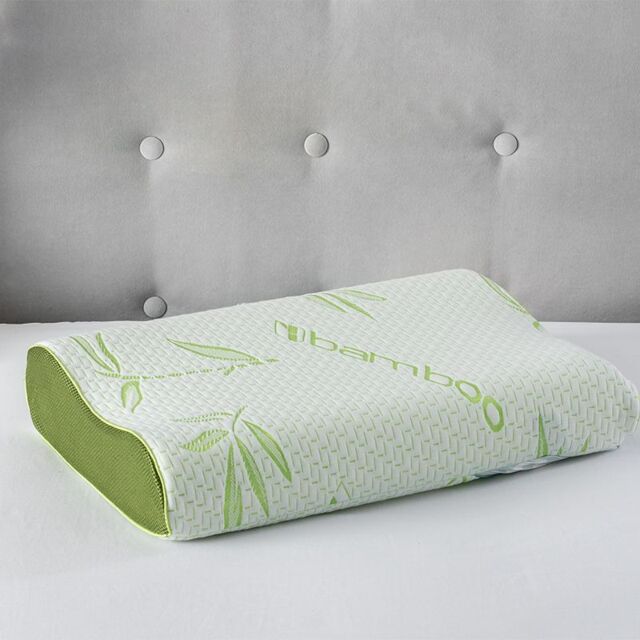 Snug City Large Bamboo Memory Foam Contour Neck Support Orthopaedic Pillow in Green - image 1