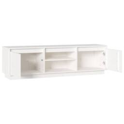 Berkfield Home TV Cabinet White 140x35x40 cm Solid Wood Pine - Size: 140 x 35 x 40 cm - thumbnail 4