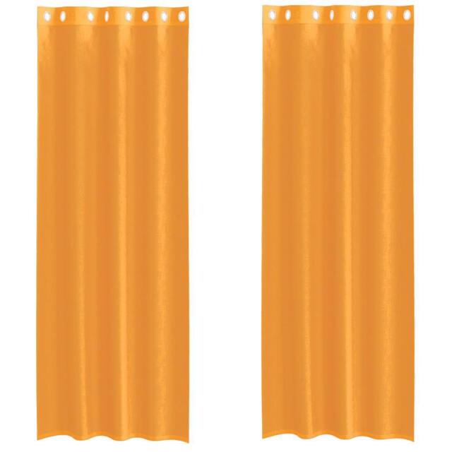 Berkfield Home Voile Curtains with Grommets 2 pcs Orange 140x260 cm - image 1