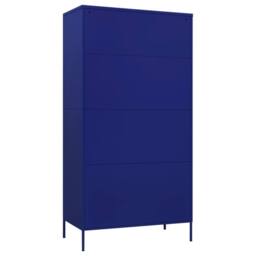 Berkfield Home Wardrobe Navy Blue 90x50x180 cm Steel - Size: 90 x 50 x 180 cm - thumbnail 5
