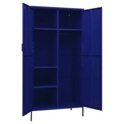 Berkfield Home Wardrobe Navy Blue 90x50x180 cm Steel - Size: 90 x 50 x 180 cm - thumbnail 6