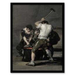 "Artery8 Forge Labour Men Anvil Francisco Goya Framed Wall Art Print in Grey - Size: W12"" x H16""" - thumbnail 1