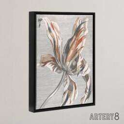 "Artery8 Tulip Flower Bloom Floral Painting Teyler Black Framed Canvas Wall Art in White - Size: W12"" x H16""" - thumbnail 2