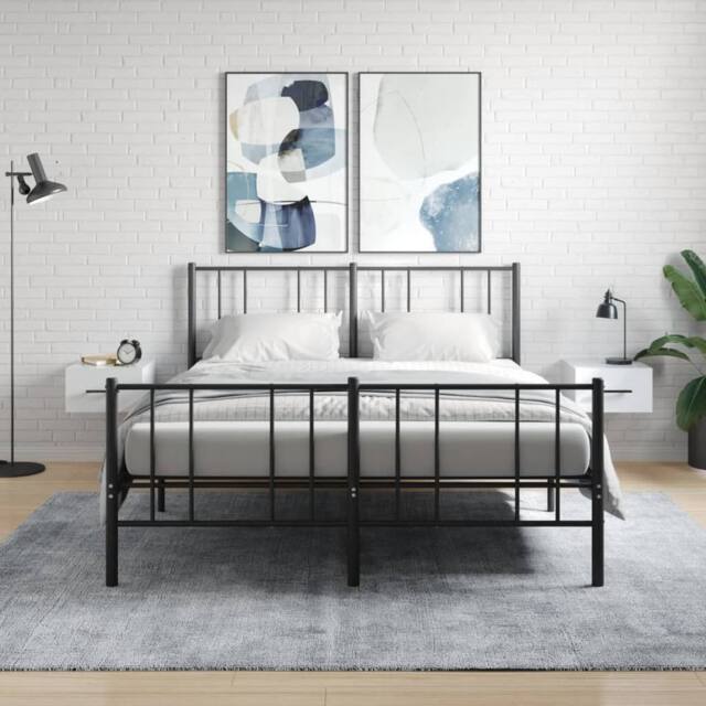 Berkfield Home Wall-mounted Bedside Cabinets 2 pcs High Gloss White 35x35x20 cm - Size: 35 x 35 x 20 cm - image 1