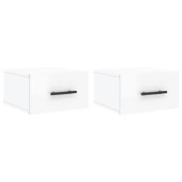 Berkfield Home Wall-mounted Bedside Cabinets 2 pcs High Gloss White 35x35x20 cm - Size: 35 x 35 x 20 cm - thumbnail 2