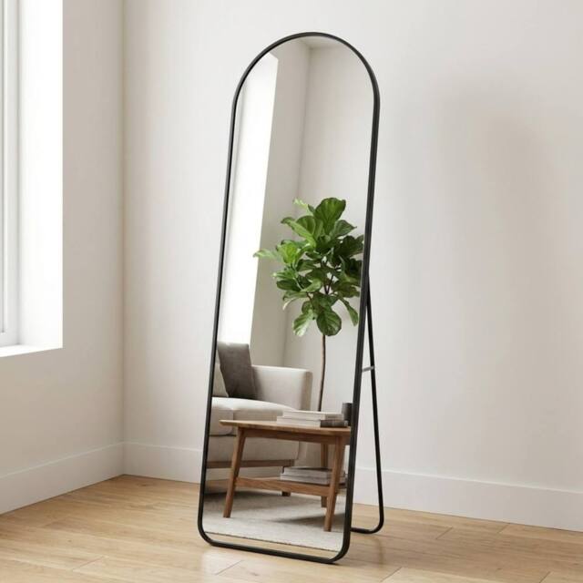 Garden Greatness Minimalist Urban Arch Standing Mirror in White - image 1